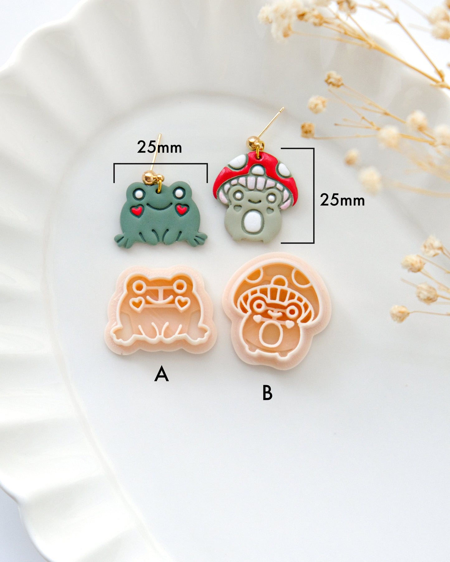 Cute Frog Polymer Clay Cutters | Summer Animal Clay Earring Cutters