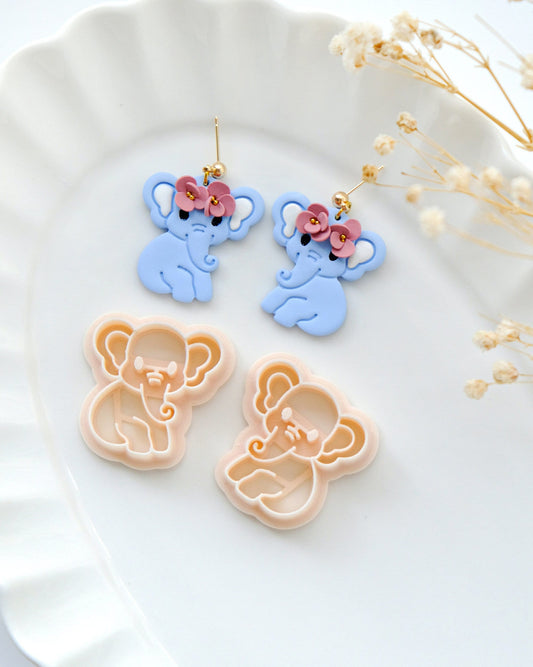 Baby Elephant Polymer Clay Cutters | Summer Animal Clay Earring Cutter
