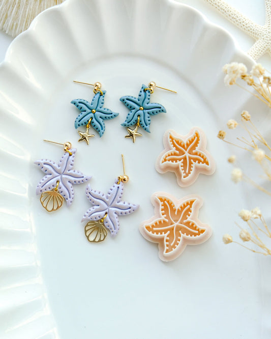 Summer Starfish Polymer Clay Cutters | Ocean Animal Clay Earring Cutters | Clay Earring Cutter | Polymer Clay Cutter for Jewelry Making