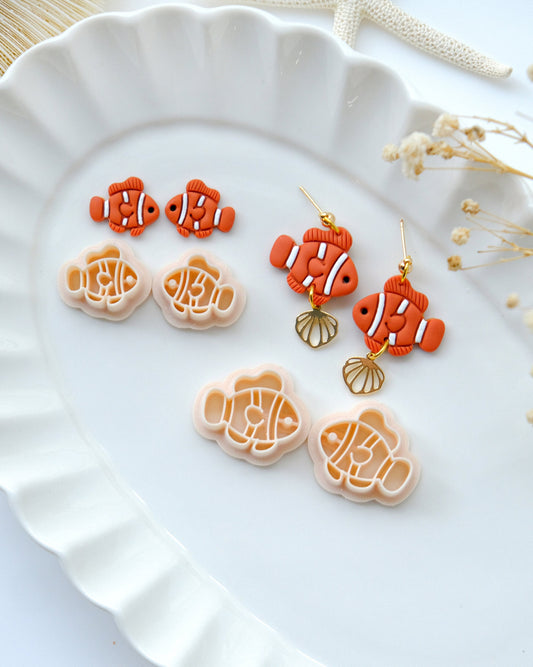 Clownfish Polymer Clay Cutters | Summer Ocean Animal Clay Earring Cutters