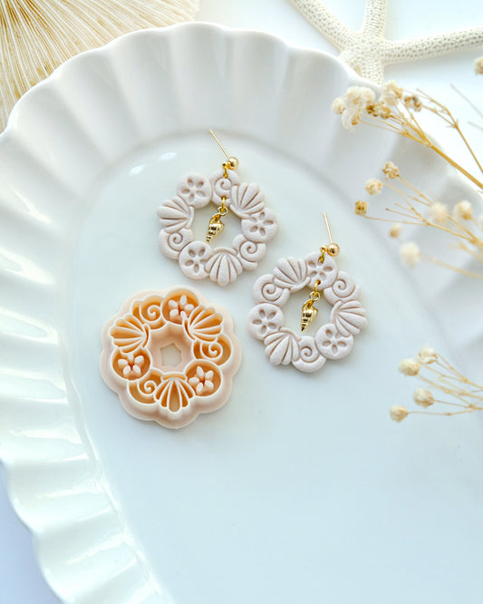 Coastal Seashell Round Hoop Polymer Clay Cutters | Summer Sea Animal Clay Earring Cutters | Clay Earring Cutters | Polymer Clay Tools