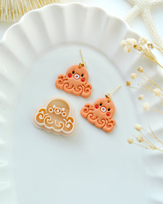 Summer Octopus Polymer Clay Cutters | Ocean Animal Clay Earring Cutter
