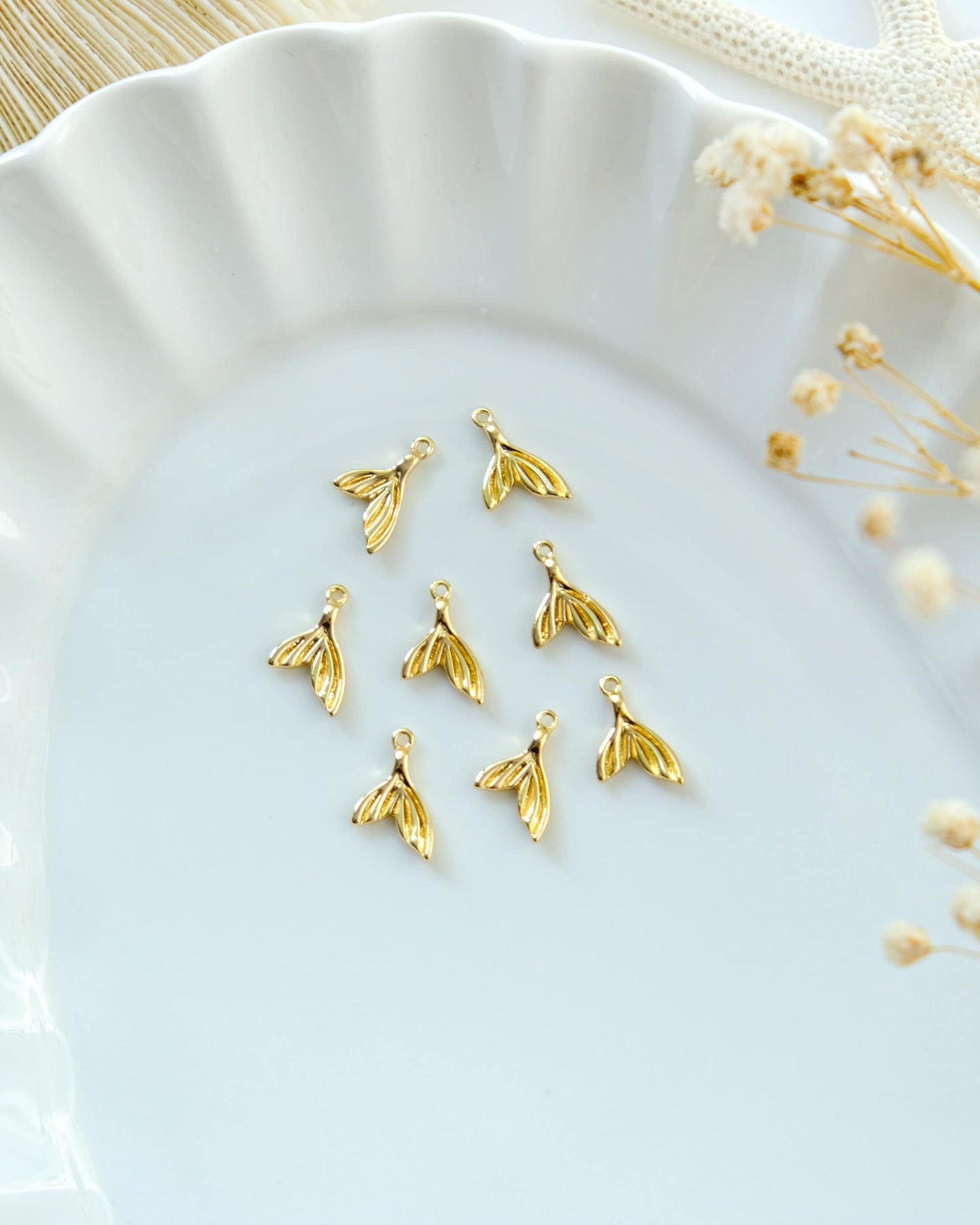 14K Gold Filled Fish Tail Earring Charms