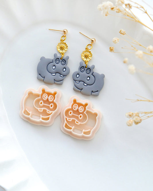 Hippo Polymer Clay Cutters | Summer Animal Clay Earring Cutters
