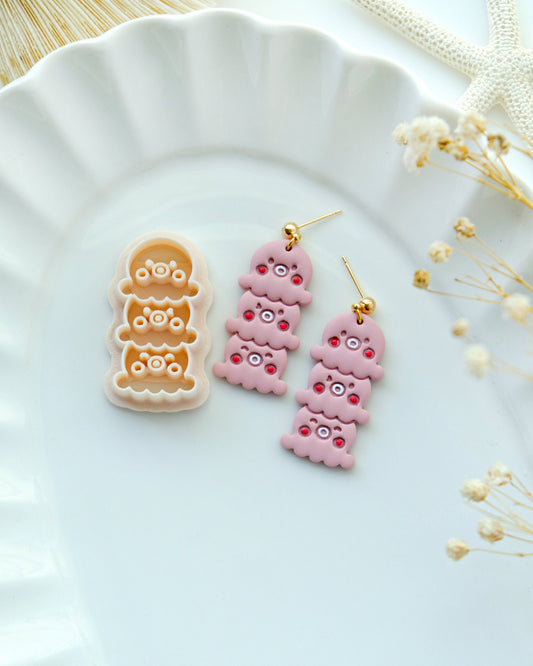 Cute Octopus Stack Polymer Clay Cutter | Summer Ocean Animal Clay Earring Cutter