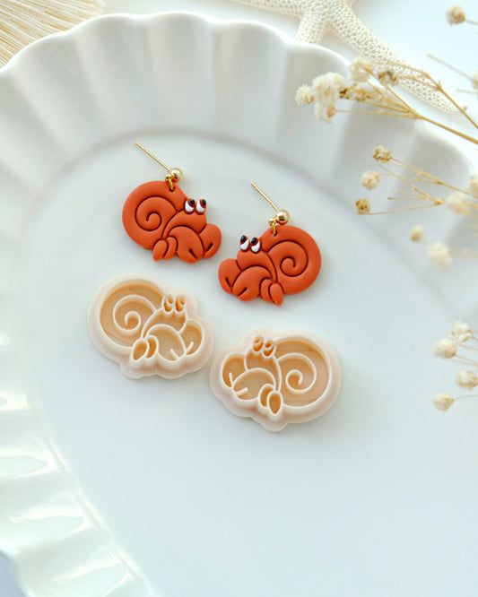 Hermit Crab Polymer Clay Cutters | Summer Ocean Clay Earring Cutters