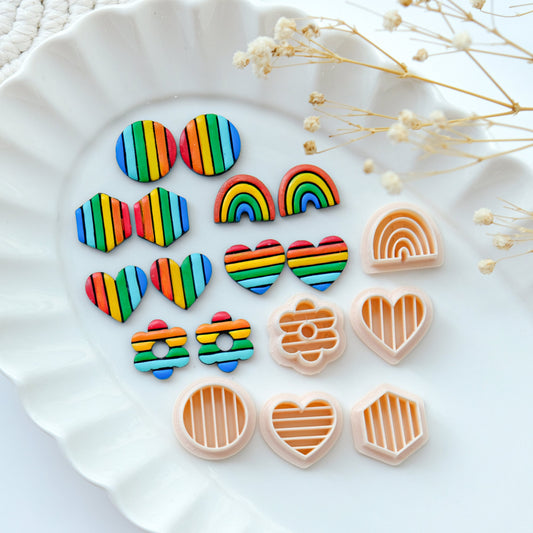 Pride Month Rainbow Stud Polymer Clay Cutters | Clay Earring Cutter for Jewelry Making