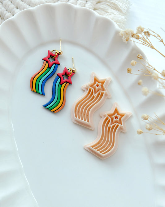 Rainbow Star Polymer Clay Cutters | Pride Month Clay Earring Cutter for Jewelry Making