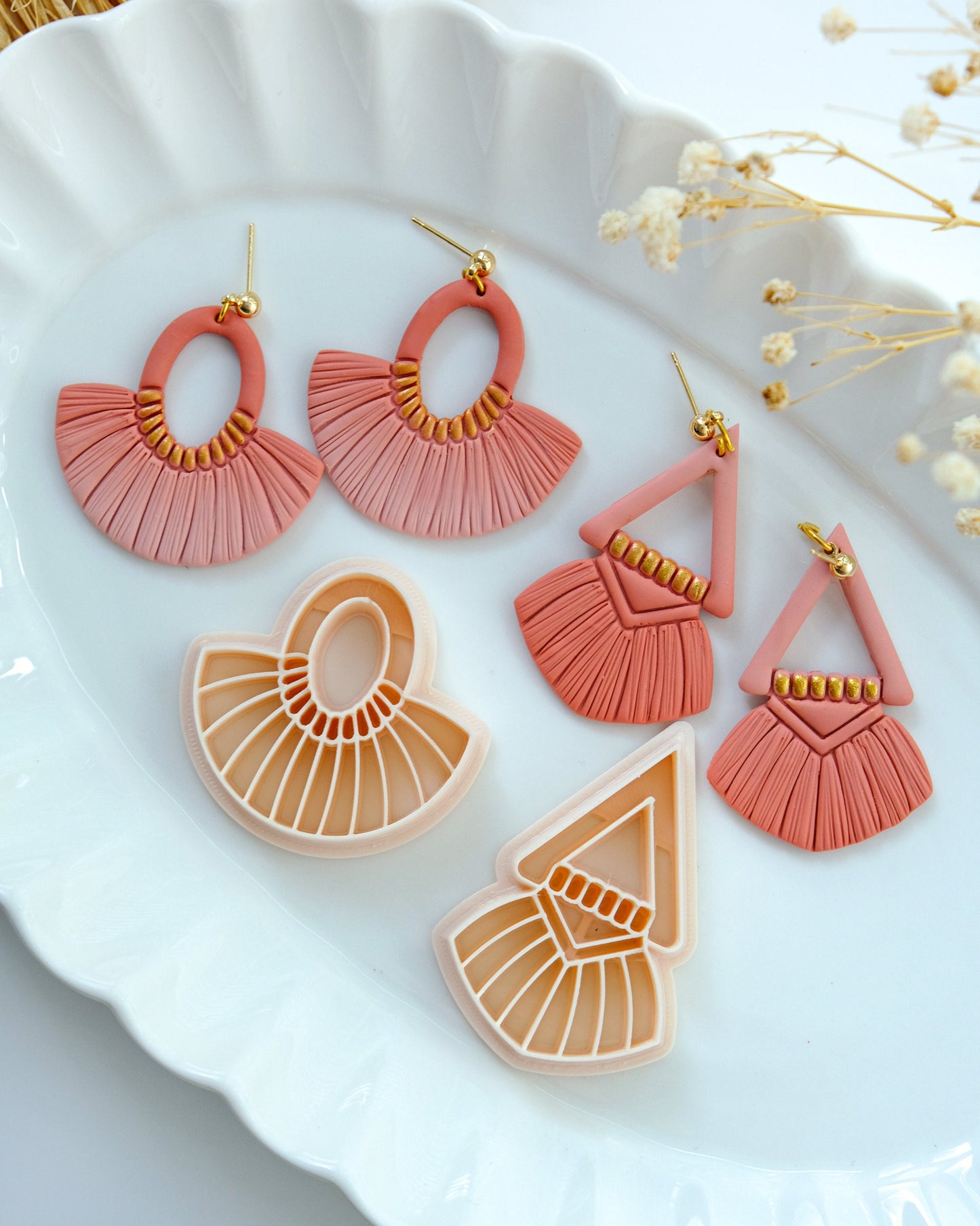 Macrame Polymer Clay Cutters | Fall Boho Clay Earring Cutter for Jewelry Making