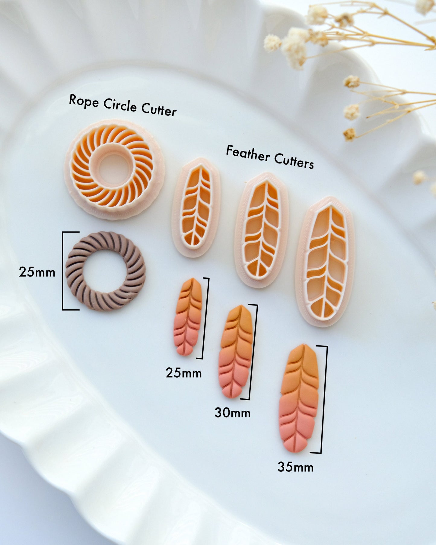 Boho Feather Tribe Polymer Clay Cutters | Fall Western Clay Earring Cutter Set for Jewelry Making