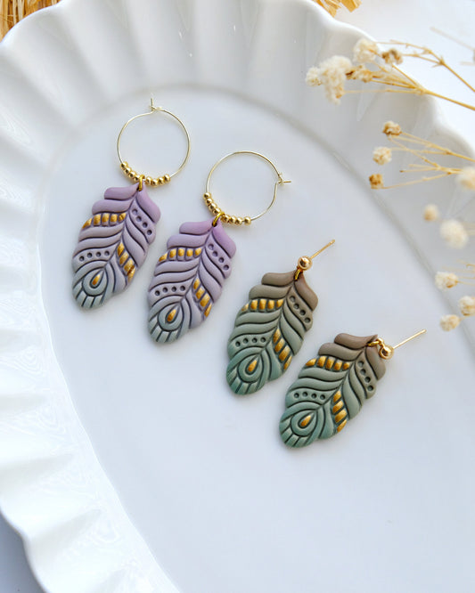 Boho Feather Polymer Clay Cutters | Fall Clay Earring Cutter for Jewelry Making