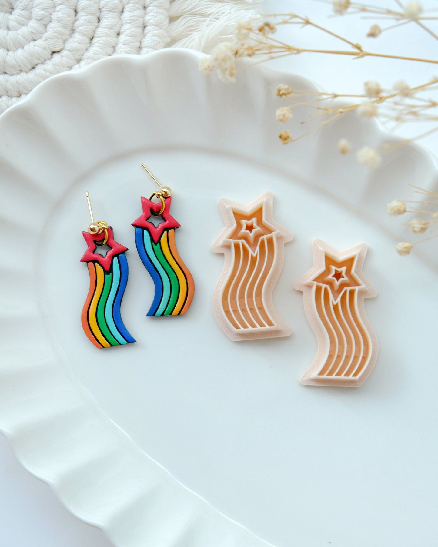Rainbow Star Polymer Clay Cutters | Pride Month Clay Earring Cutter for Jewelry Making