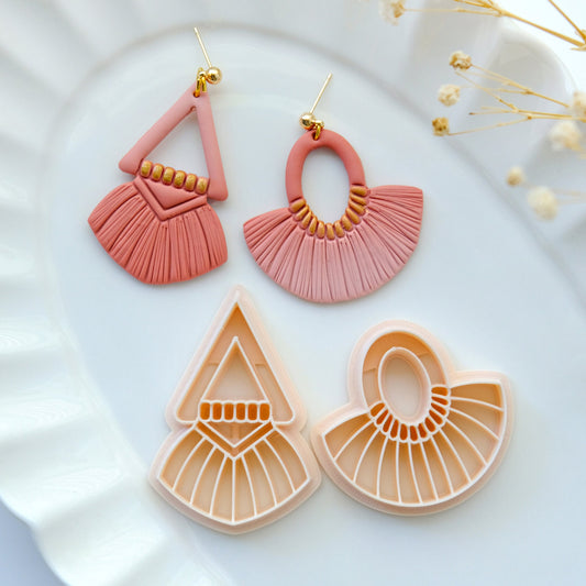 Macrame Polymer Clay Cutters | Fall Boho Clay Earring Cutter for Jewelry Making