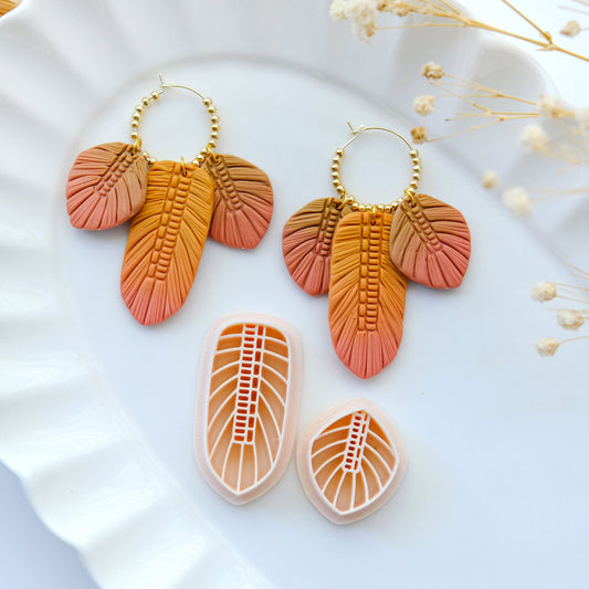 Macrame Feather Polymer Clay Cutters | Fall Boho Clay Earring Cutter for Jewelry Making