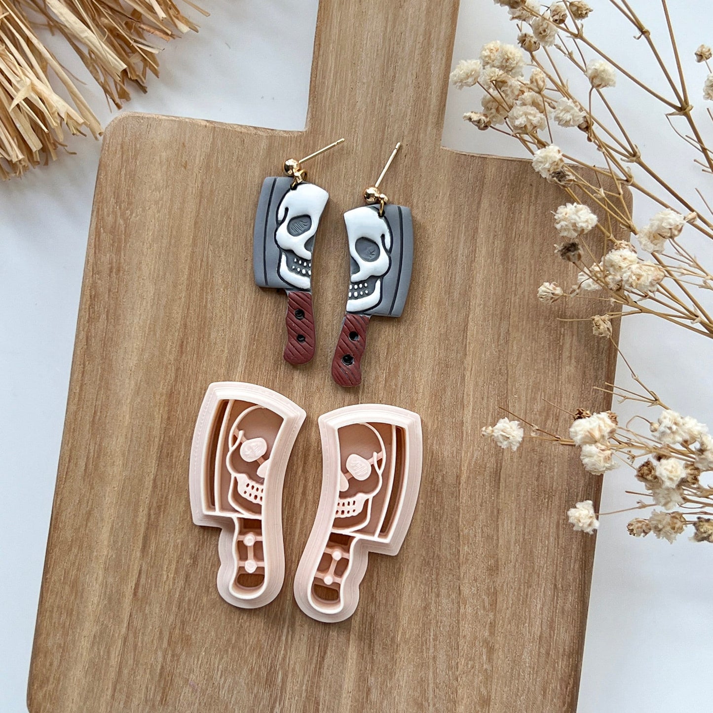 Halloween Skull Cleaver Polymer Clay Cutters
