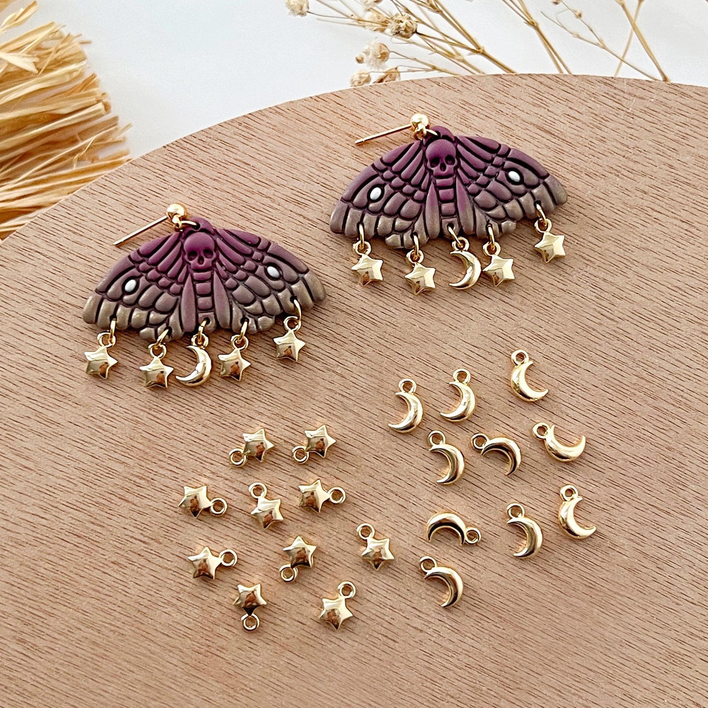 14K Gold Filled Star Moon Earring Charms
