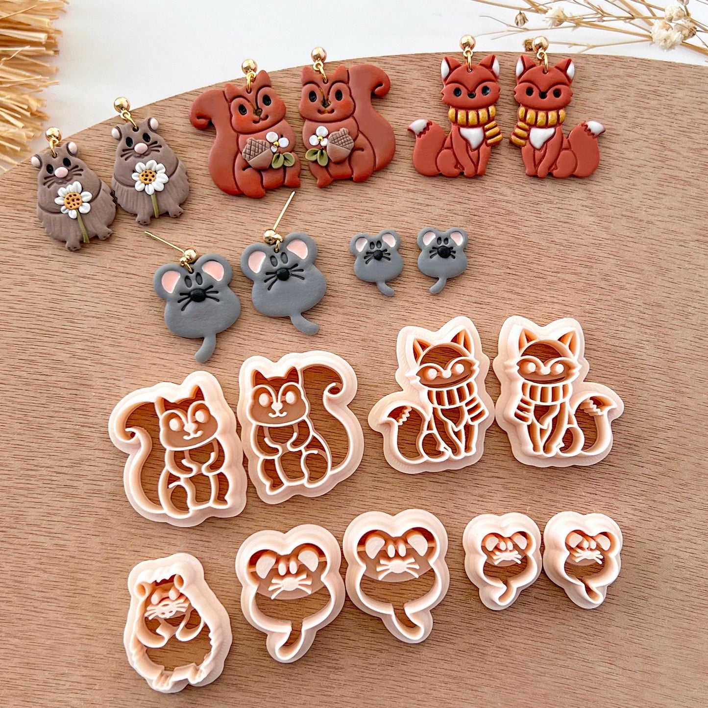 Woodland Animals Polymer Clay Cutters