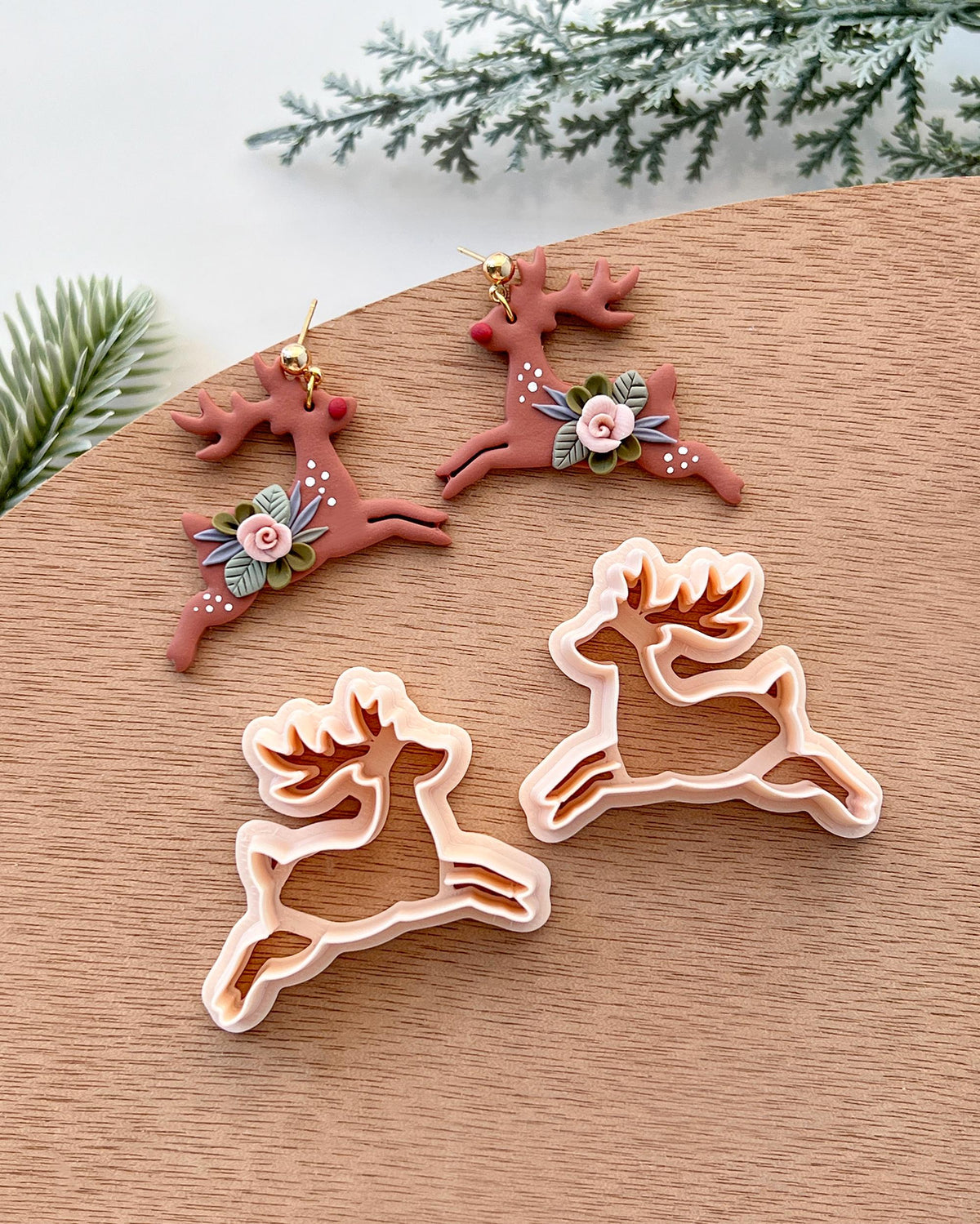 Winter Reindeer Polymer Clay Cutters