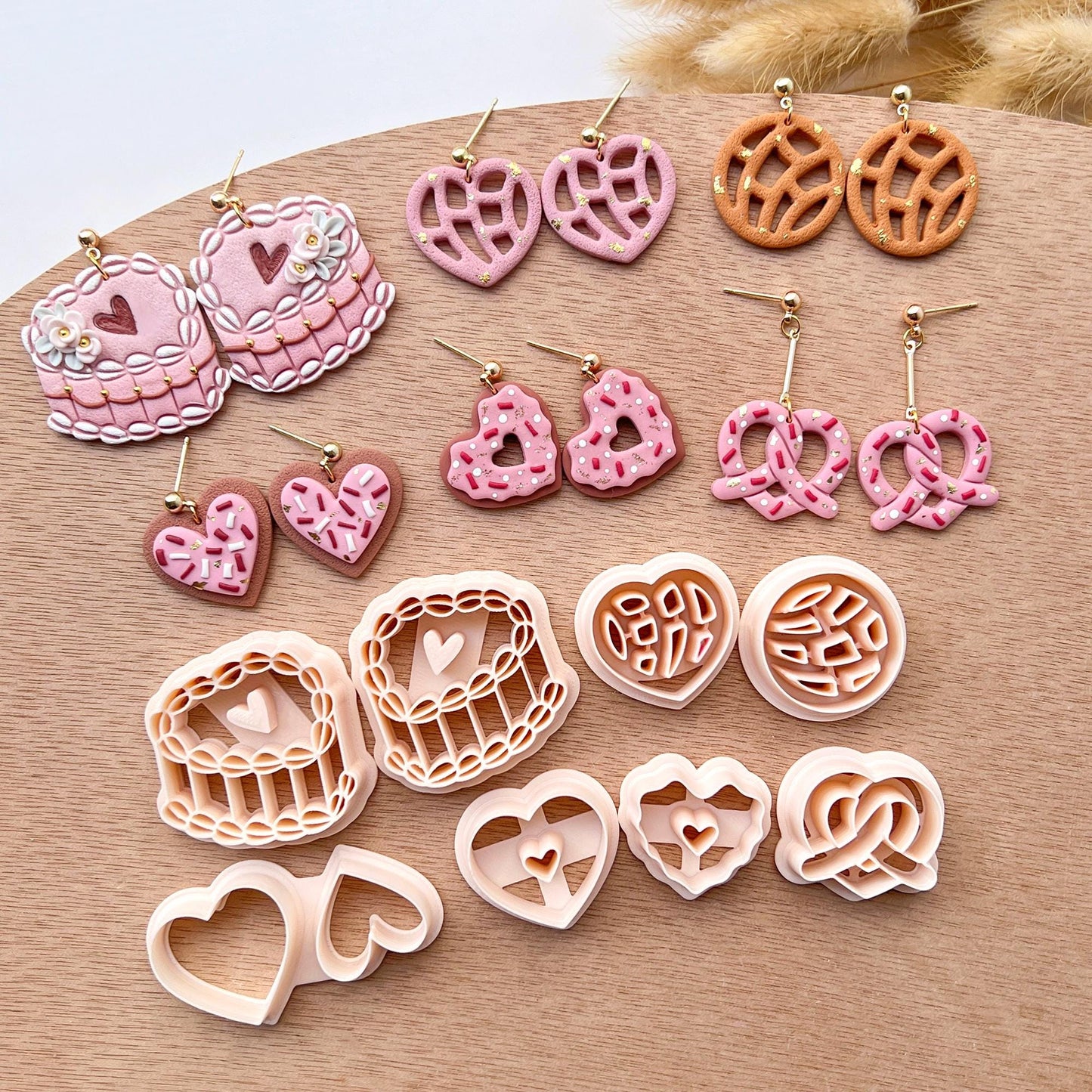 Valentines Heart Polymer Clay Cutters | Love Cookie Clay Cutter | Clay Earring Tools | Concha | Cake | Pretzel