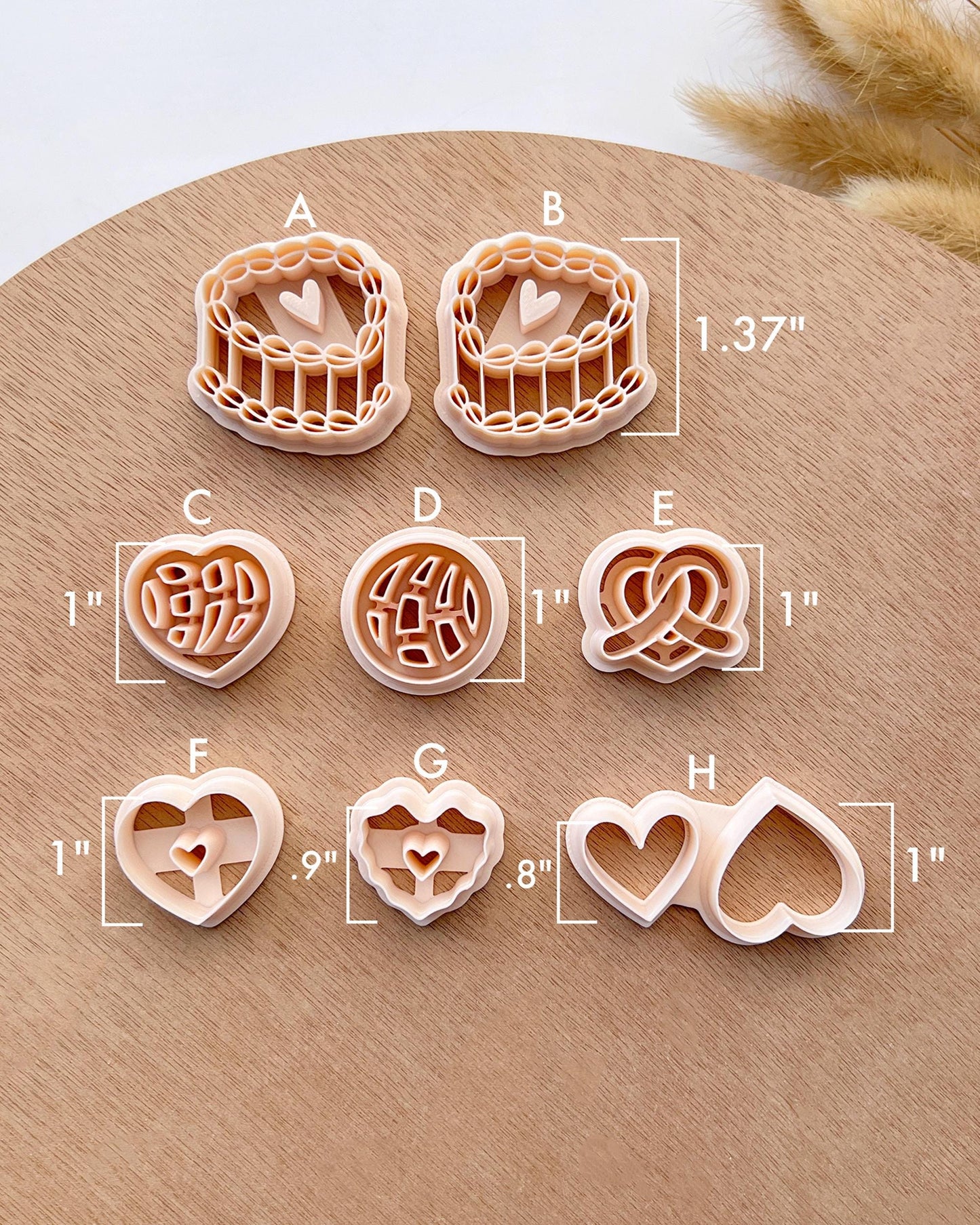Valentines Heart Polymer Clay Cutters | Love Cookie Clay Cutter | Clay Earring Tools | Concha | Cake | Pretzel
