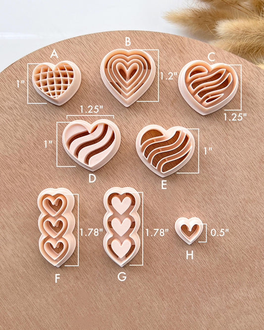 Valentine‘s Day Love Hearts Polymer Clay Cutters