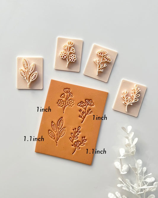 Spring Flower Polymer Clay Stamps