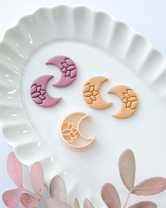 Embossing Lotus Moon Polymer Clay Cutter