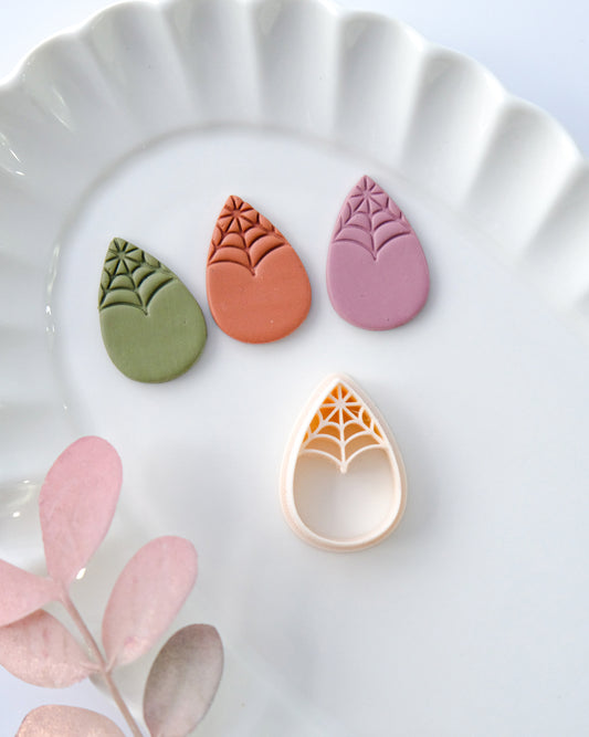 Halloween Spider Web Teardrop Clay Earring Cutters