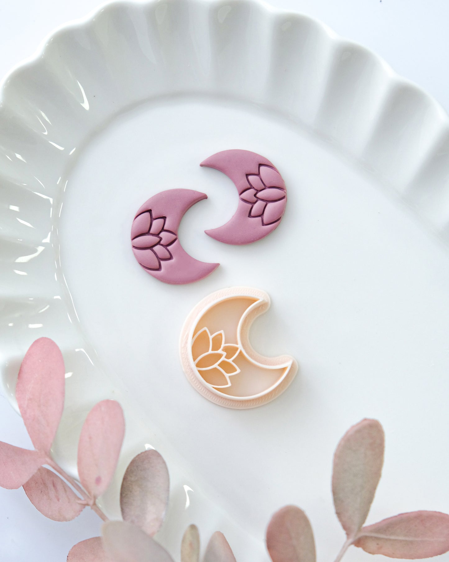 Embossing Lotus Moon Polymer Clay Cutter