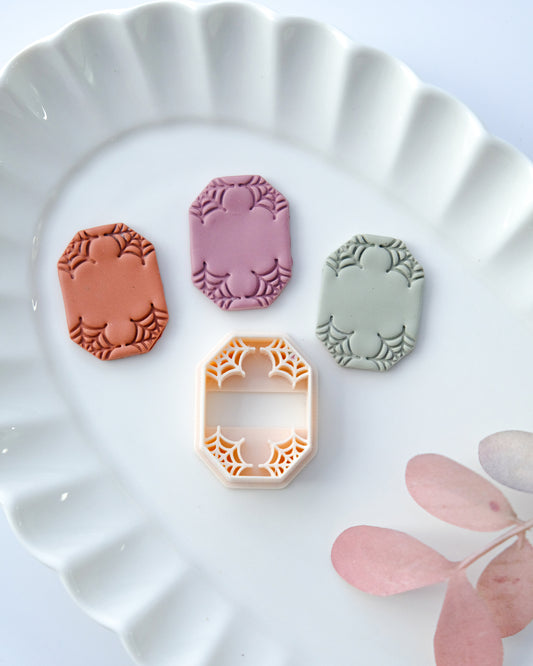 Halloween Spider Web Embossing Clay Cutter for Earrings
