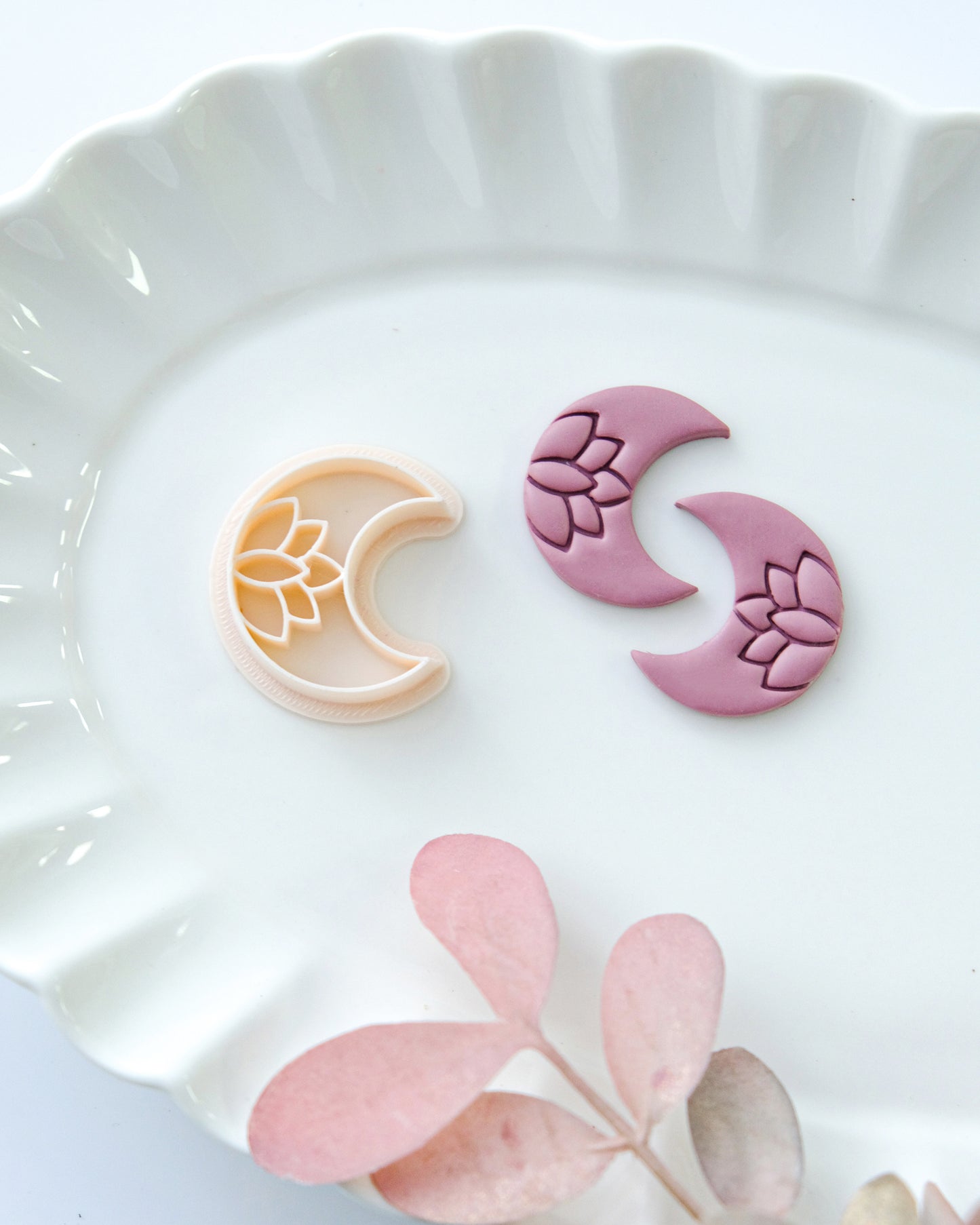 Embossing Lotus Moon Polymer Clay Cutter