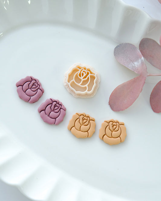 Rose Polymer Clay Cutter for Stud Earrings