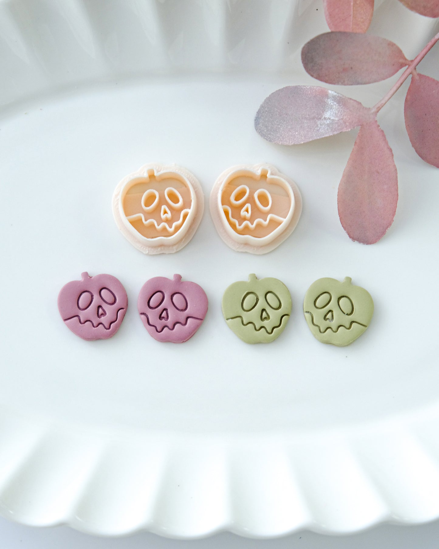 Halloween Skull Apple Polymer Clay Cutters