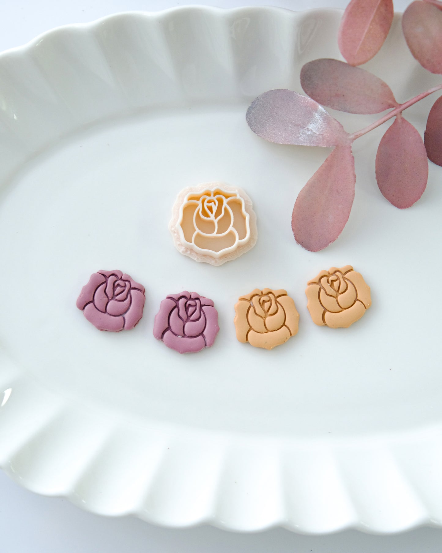 Rose Polymer Clay Cutter for Stud Earrings