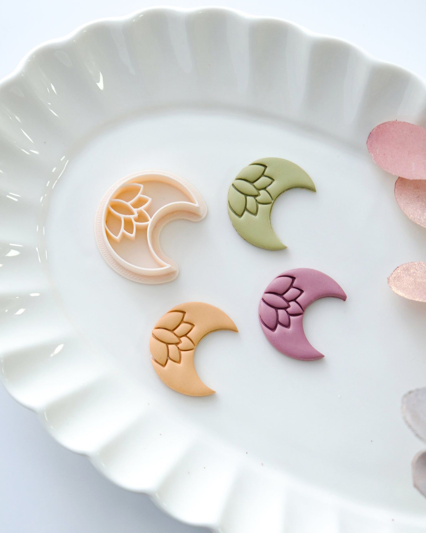 Embossing Lotus Moon Polymer Clay Cutter