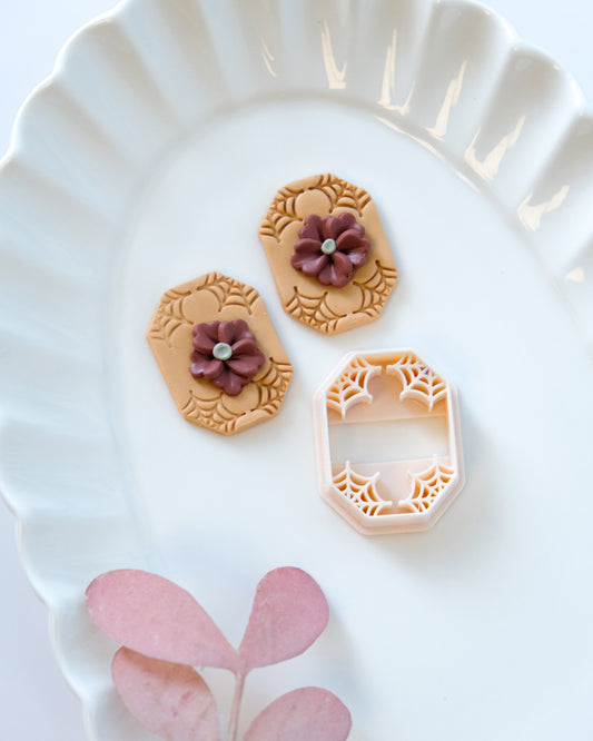 Halloween Spider Web Embossing Clay Cutter for Earrings