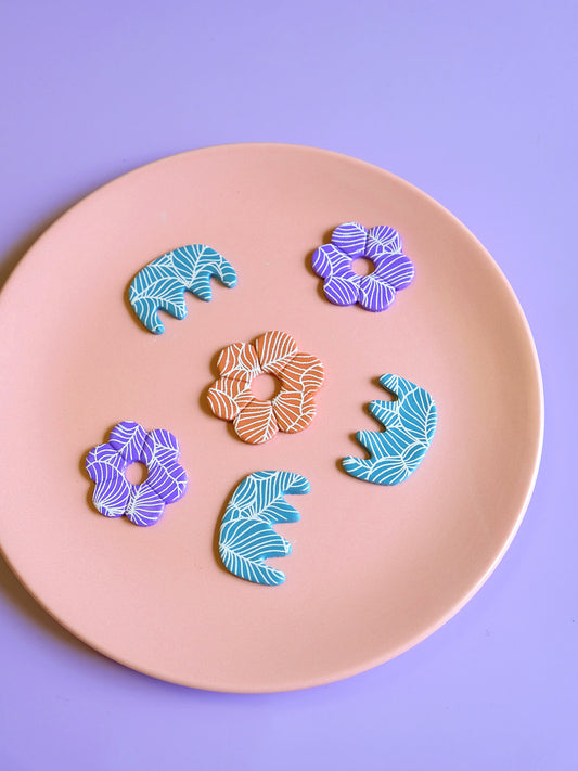 Leaf Design Polymer Clay Silk Screen Stencils