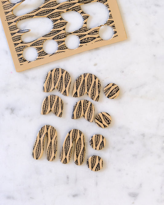 Leaf Pattern Silk Screen For Clay Earring