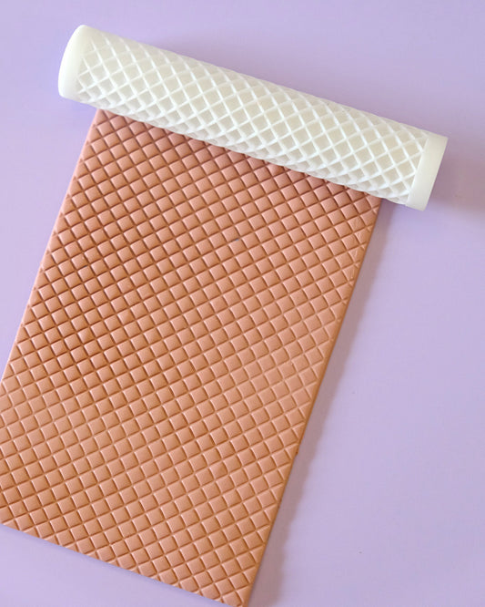 Checkered Clay Texture Roller For Polymer Clay Earrings