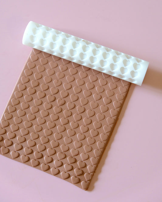 Hearts Clay Texture Roller for Earrings Making