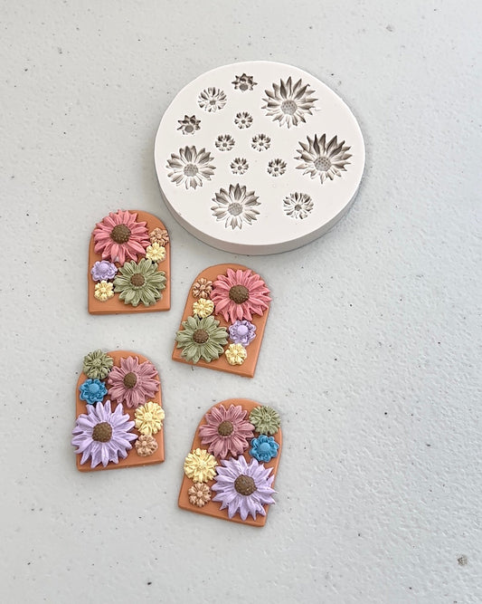 Silicone Flower Mold for Polymer Clay Earrings