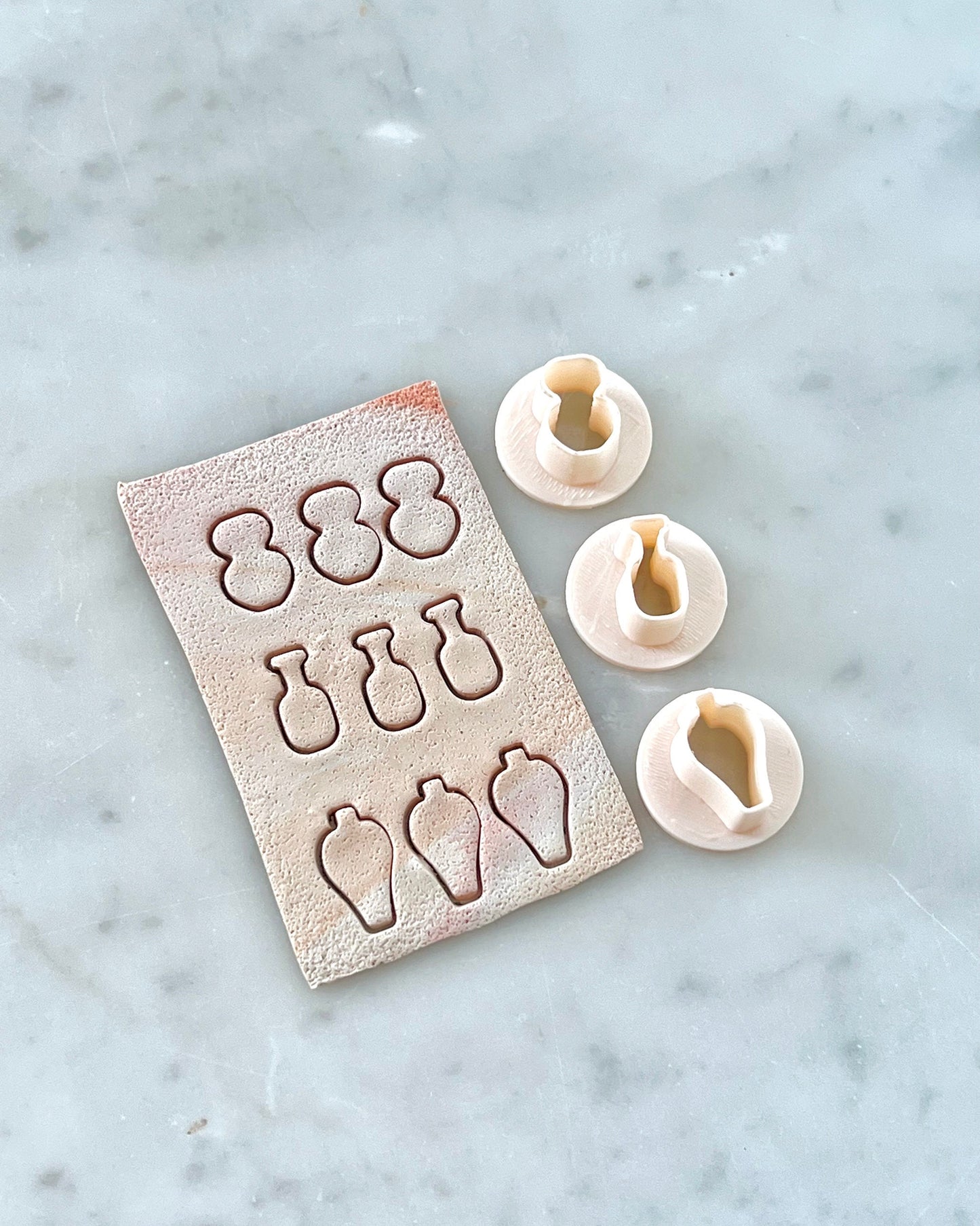 Mini Vase Shape Polymer Clay Cutters Set