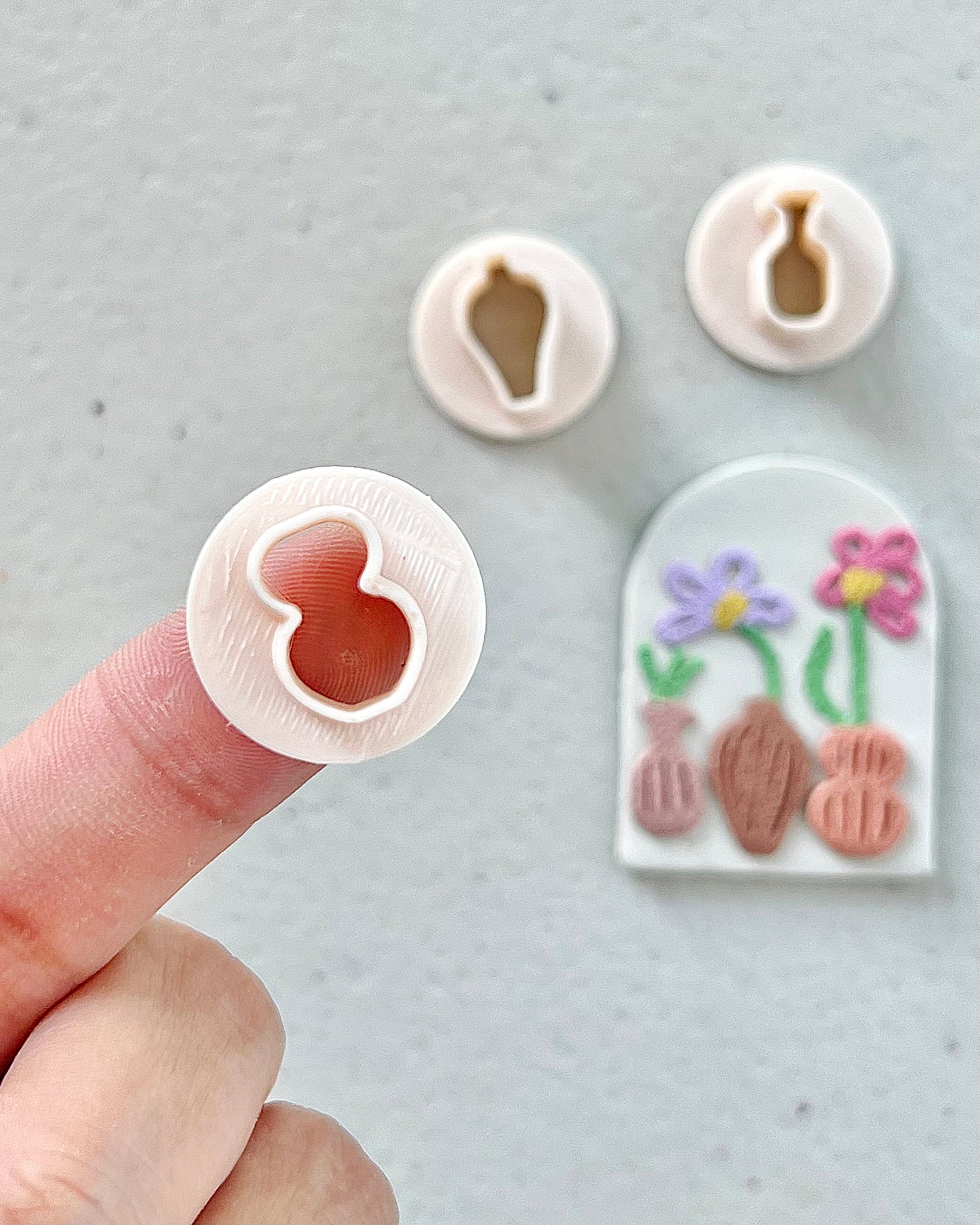 Mini Vase Shape Polymer Clay Cutters Set