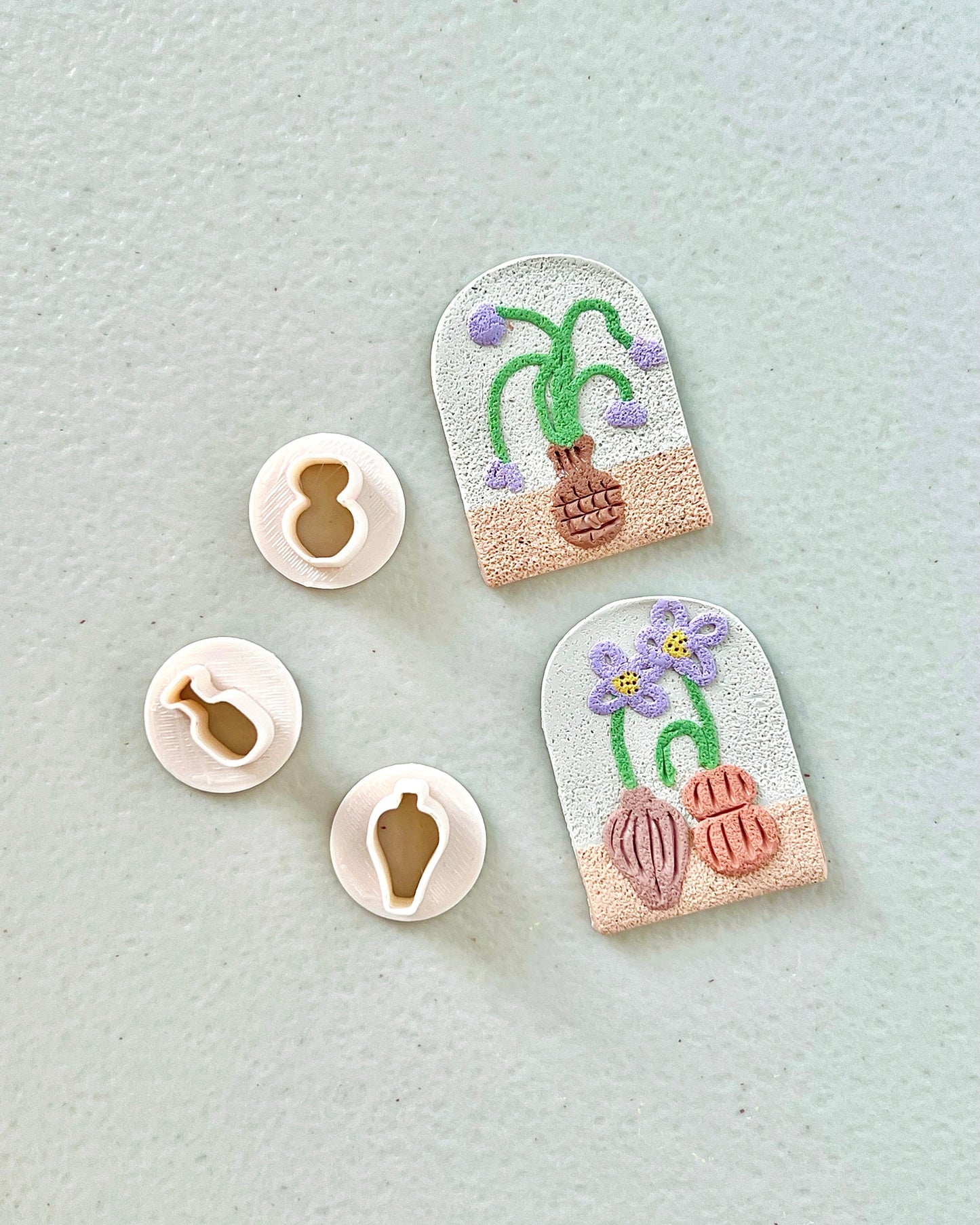 Mini Vase Shape Polymer Clay Cutters Set