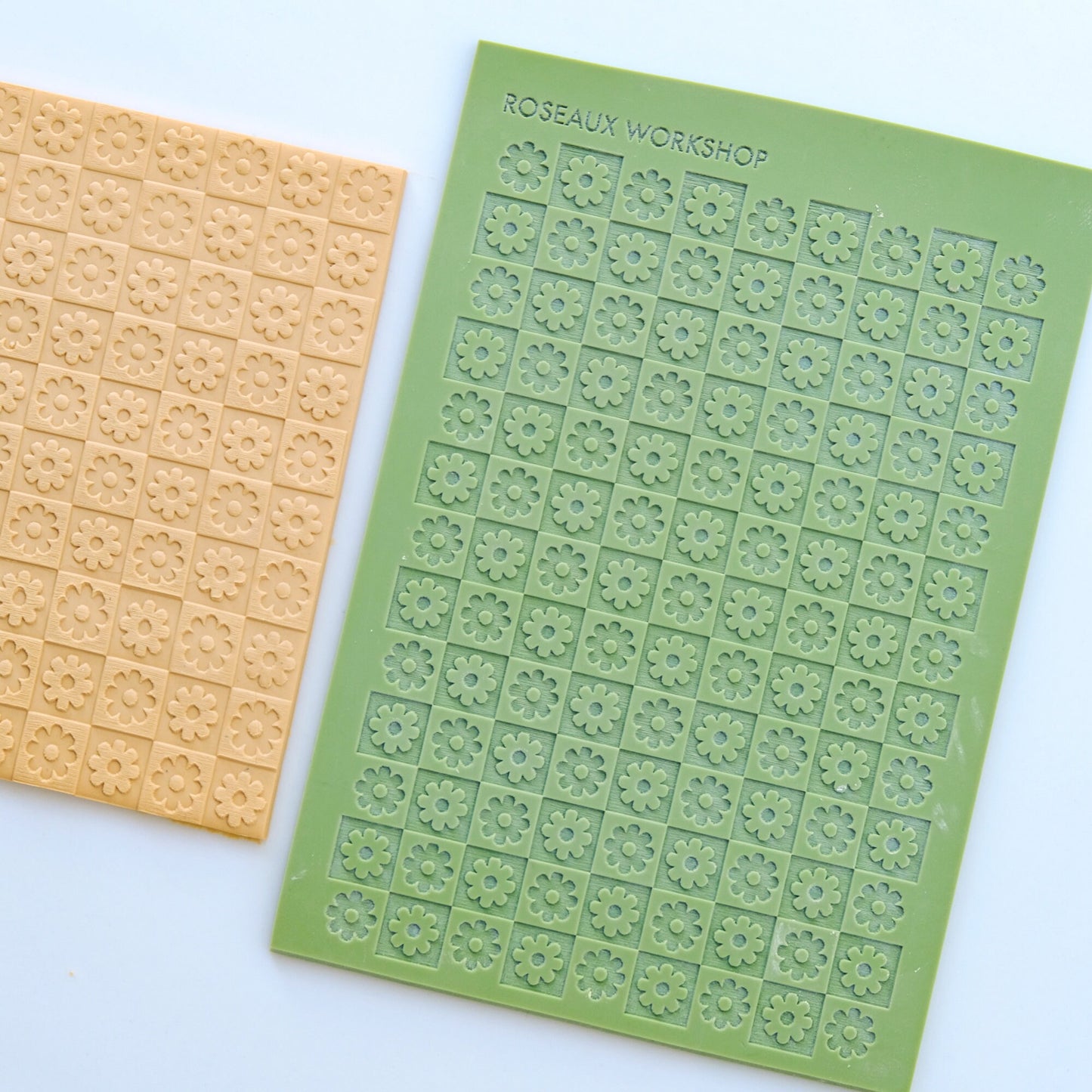 Flower Checkerboard Texture Mat for Polymer Clay Earrings