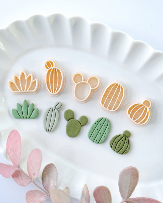 Boho Cactus Polymer Clay Cutters Set