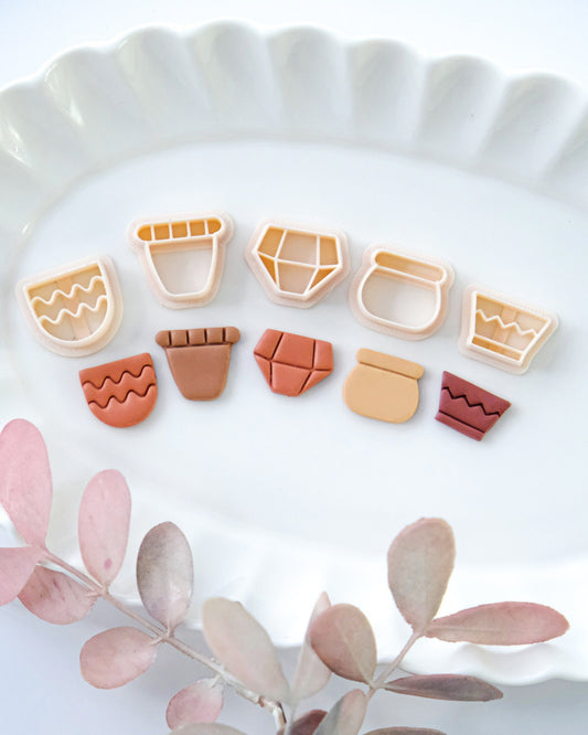 Plant Pots Polymer Clay Cutters Set