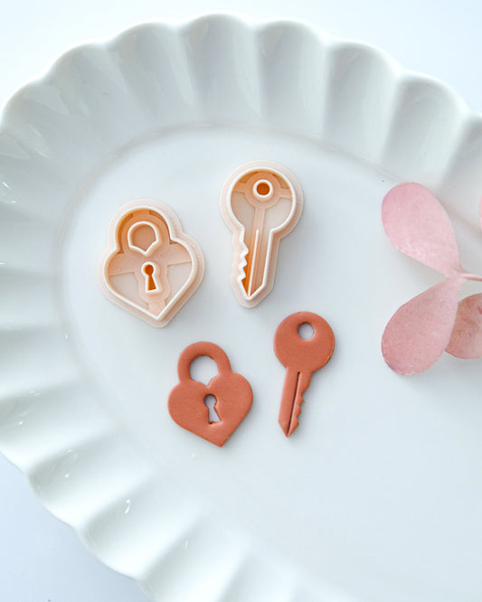 Key and Lock Polymer Clay Cutters