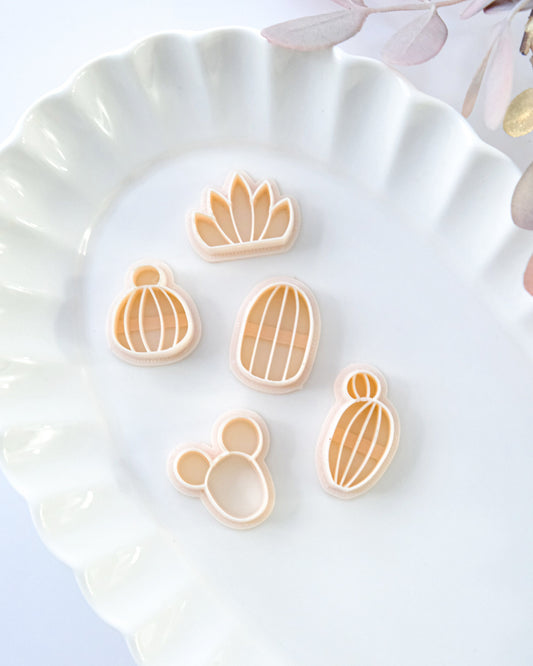Boho Cactus Polymer Clay Cutters Set