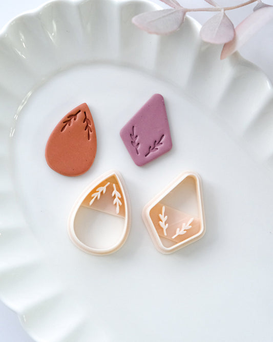 Teardrop Polymer Clay Cutters | Leaf Art Deco Clay Earring Cutters | Jewelry Making